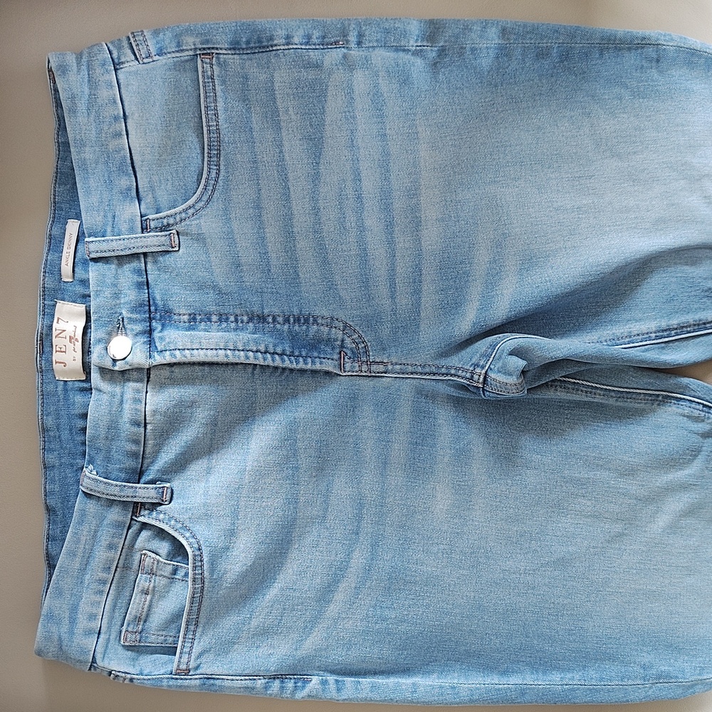 ๐ Jen7 by 7 For All Mankind Cropped Frayed Hem Ankle Skinny Jeans. Size 10 - Picture 2 of 16